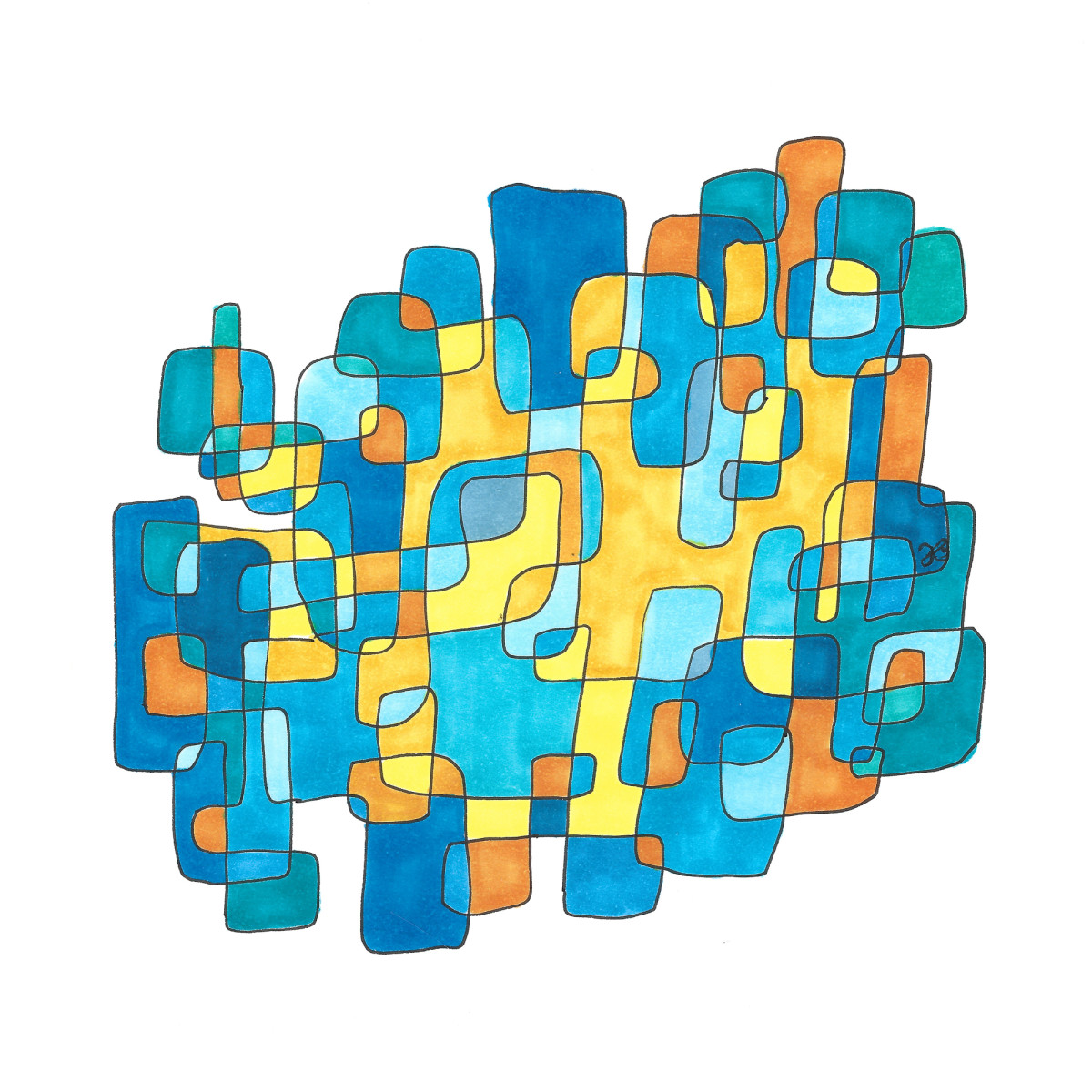 640412 Endlos Blau-Orange