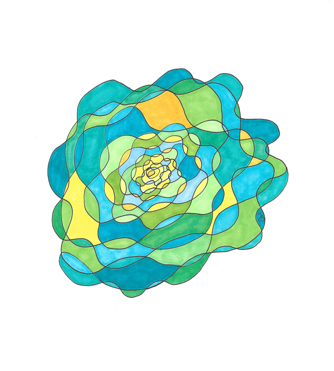 640511 Endlos Blume Hellgrün